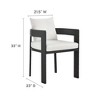 Modway  Tahoe Outdoor Patio Powder-Coated Aluminum Fabric Dining Chair in Gray White - Patio Metal Dining Chair with Cushions Modern Outdoor Seating - 3 of 4