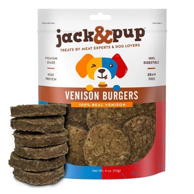 Jack & Pup Beef Venison Jerky Dog Treats - 4oz