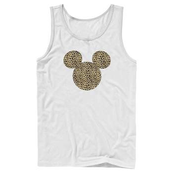 Men's Mickey & Friends Cheetah Print Mickey Mouse Logo Tank Top