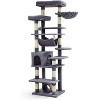Cat Tree for Large Cats, Features Scratching Post, Cat Condo, Platforms, Tunnel, Hammock, Food Station & Bowls - 2 of 4