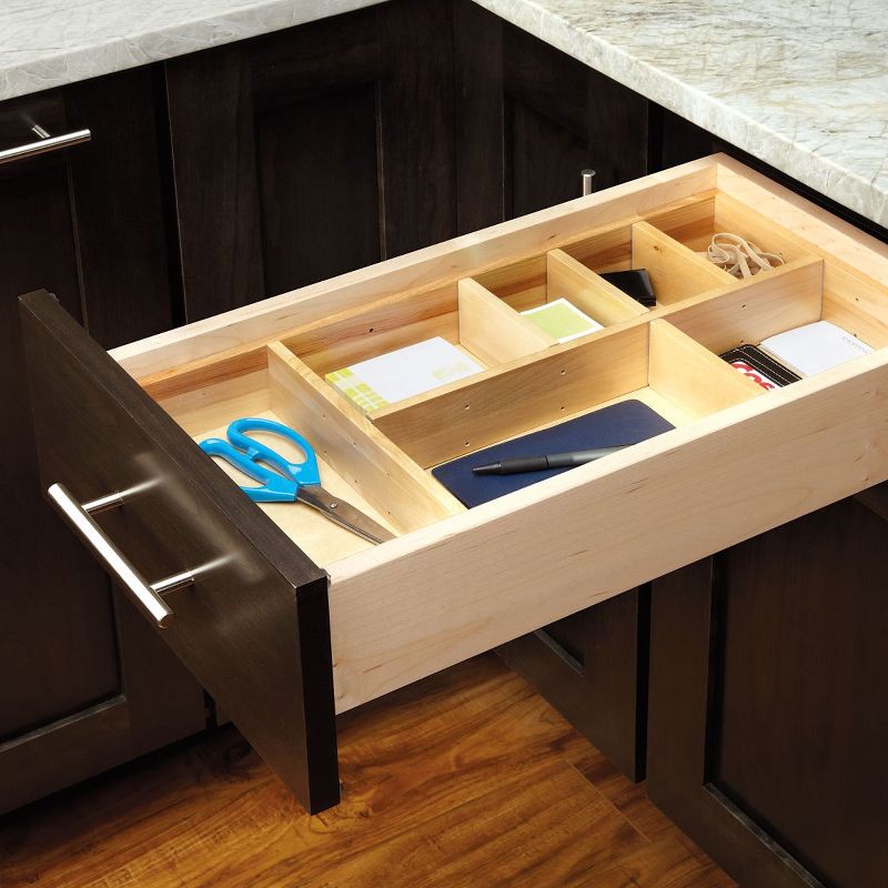 Rev-A-Shelf Customizable Drop-In Kitchen Drawer Organizer Kit for Large Utensils, Knick Knacks, & Cutlery Organization w/Adjusdable Clips, LD-4CT15-1, 2 of 7