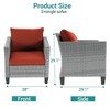 Sonkuki Outdoor 2 PCS Patio Rattan Furniture Set 2 Rattan Chair W/Soft Cushions - 3 of 4