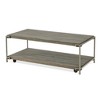 Metal Frame Wood 3-Piece Coffee Table Set with Bottom Shelf, Casters, and Chairside Tables for Living Room - 4 of 4