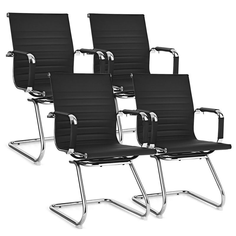 Costway Set of 4 Office Chairs Waiting Room Chairs for Reception Conference Area, 1 of 11