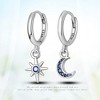 925 Sterling Silver Star & Moon Earrings | Sparkling Hypoallergenic Jewelry - 2 of 4