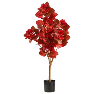 Nearly Natural 3-ft Autumn Pomegranate Artificial Tree - 1 of 4