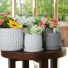 VisioGear 2PCS Ceramic Flowerpot, 7" Modern Planter for Patio, Garden, Windowsill, Gloss White, 7.88"*7.88"*7.09" - 4 of 4