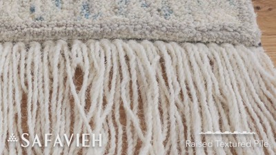 Ivory Hand-Tufted Wool 4' x 6' Geometric Area Rug