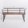 48" Rustic Industrial Ottoman Bench with Armrests for Outdoor Patio or Garden Seating -3irtyhousy - 4 of 4