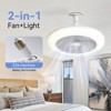 Multi-Directional Light Socket Fan with Remote 11" Screw-in Ceiling Fan in Light Socket E26 Dimmable Fanlight for Enhanced and Adjustable Comforts - 3 of 4