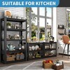 Yukimo 31.5"H 3-Tier Heavy Duty Metal Storage Shelves - 1200LBS Capacity, Adjustable Utility Rack for Garage, Kitchen, Bedroom, Powder Coated Black - 2 of 4