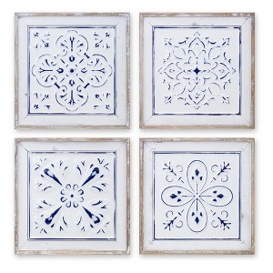 Melrose Distressed Tile Plaque (Set of 4) - 1 of 1
