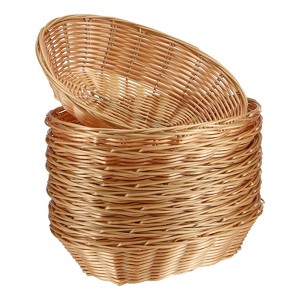 Aoibox 20 Pack Handwoven Oval Plastic Basket, Woven Tabletop Fruit Vegetables Food Serving Basket for Home, Kitchen, Restaurant - 1 of 4