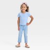 Toddler Girls' Embroidered Daisy Pants - Cat & Jack™ Light Wash - 3 of 4