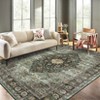 Indoor Retro Room Decor Area Rugs for Living Room Bedroom Vintage Soft Medallion Rug Washable Low Pile Non Slip Foldable  Floor Carpet - 2 of 4