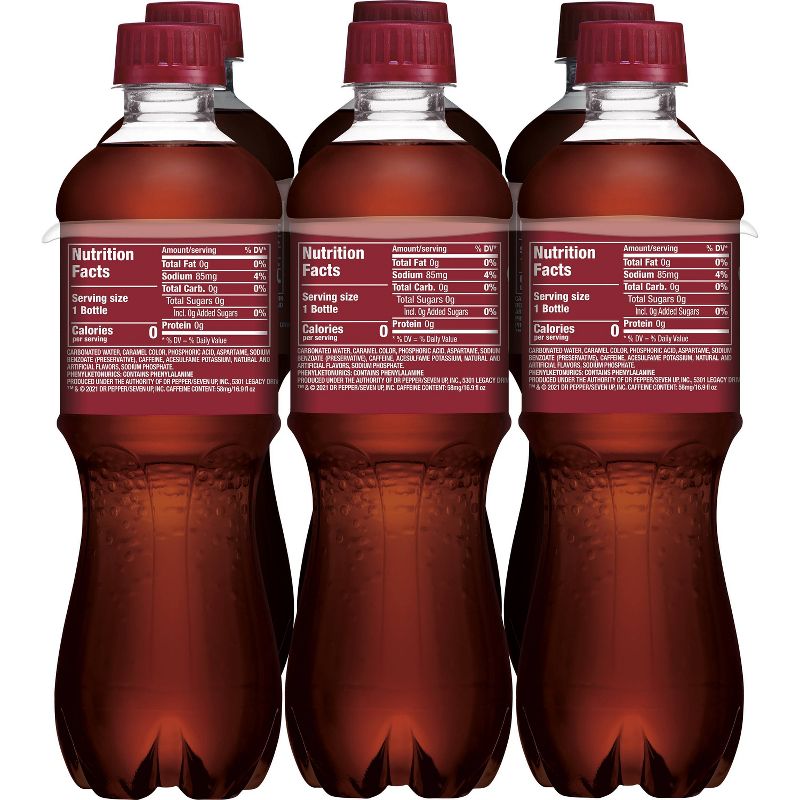 Dr Pepper Zero Sugar Soda - 6pk/16.9 fl oz Bottles, 4 of 9