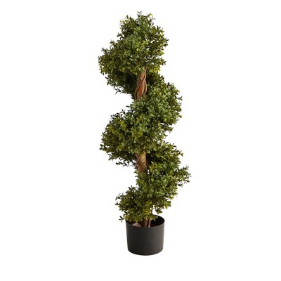 33" Indoor/Outdoor Boxwood Topiary Spiral Artificial Tree - Nearly Natural