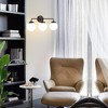 POWLIG 22.44-in 3-Light Matte Black Bathroom Light Fixtures Over Mirror Vanity Lighting with Milk White Glass Globe Shades - 3 of 4