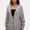 Knit & Lounge Women’s Button Front Cardigan Sweater Dress Sailor Collar Long Sleeve Relaxed Fit Ribbed - 2 of 4