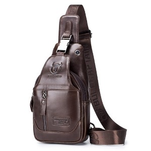 Leather Sling Bag Crossbody Backpack for Men Women-10brown Amazon.com | Leather Sling Bag Crossbody Backpack for Men  main image 4