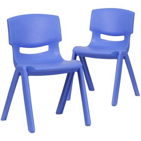 Oliver Blue Plastic Stackable School Chair with 13.25 Seat Height Emma 