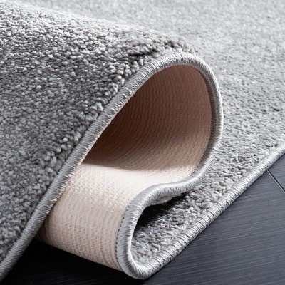 Gray Hand-Knotted Non-Slip Round Synthetic Area Rug