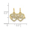 Black Bow Jewelry 14k Yellow Gold Double Heart Best Friends 2 Charm or Pendants, 16mm - 4 of 4