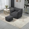 LOVMOR Bean Bag Chair with Memory Foam Fill & Footstool, Modern Durable Comfort Lazy Sofa, Sitting Chair for Living Room, Bedroom, Indoor Furniture - 3 of 4