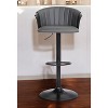 HomeRoots Gray and Black Faux Leather with Metal Swivel Adjustable Height Bar Chair - 2 of 4