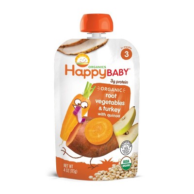 HappyBaby Organic Root Vegetables & Turkey with Quinoa Baby Food Pouch - 4oz