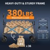 Heavy Duty Collapsible Wagon Cart with 5" All-Terrain Wheels & Drink Holders, Fit for Beach Camping Grocery - 3 of 4
