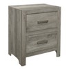 Transitional Aesthetic Bedroom Nightstand Faux Wood Veneer Weathered Gray Finish Nickel Hardware Bed Side Table - 2 of 4