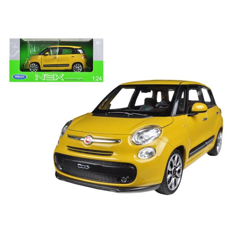 2013 Fiat 500L Yellow 1/24 Diecast Car Model by Welly, 1 of 4