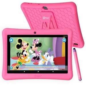 Contixo K102 10" Kids Tablet, 2025 Model, 80 Disney eBooks, 32GB, Kid-Proof Case & Stylus - Pink - 1 of 4