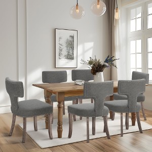 Captiva Designs Dining Chairs with Curved Backrest & Padded Seat & Solid Wood Legs - 1 of 4