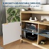 59" Fluted Mid-Century Modern TV Stand with Adjustable Shelves, Entertainment Center with Open Storage for Living Room,Oak - 4 of 4