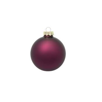 Northlight Matte Finish Glass Christmas Ball Ornaments - 1.25" (30mm) - Purple - 40ct