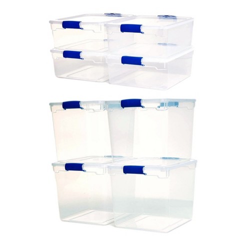 YYXB 4 Pack Plastic Storage Bins with Lids and Handle, Clear Plastic  Latching Box for Storage, Stackable Storage Containers for Organizing, 5  Quart