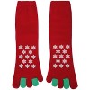 Memoi Festive Let It Snow Non-Skid Toe Socks Red One Size - 3 of 3