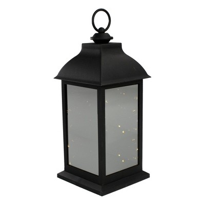 Northlight 12 Black LED Lighted Battery Operated Lantern Warm