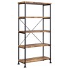 Vynxaria Modern Contemporary 4-Shelf Bookcase Antique Nutmeg & Black, Slight Industrial Flair, Versatile for Home Office/Living Room - 3 of 4
