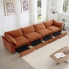 VASIP Modular Sectional Sofa with Ottoman& Storage Drawers, L-Shaped 3-Seate Features Crescent Armrests & Wraparound Cushions for Living Room,Orange - 2 of 4