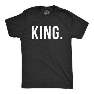 Mens King Shirt Funny Novelty Tee Matching King and Queen Couples T shirt - Crazy Dog Men's T Shirt Black 4XL - 1 of 4