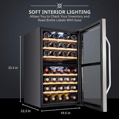 Ivation Ivation Dual Zone 19.5'' Freestanding 43 Bottle Wine Refrigerator