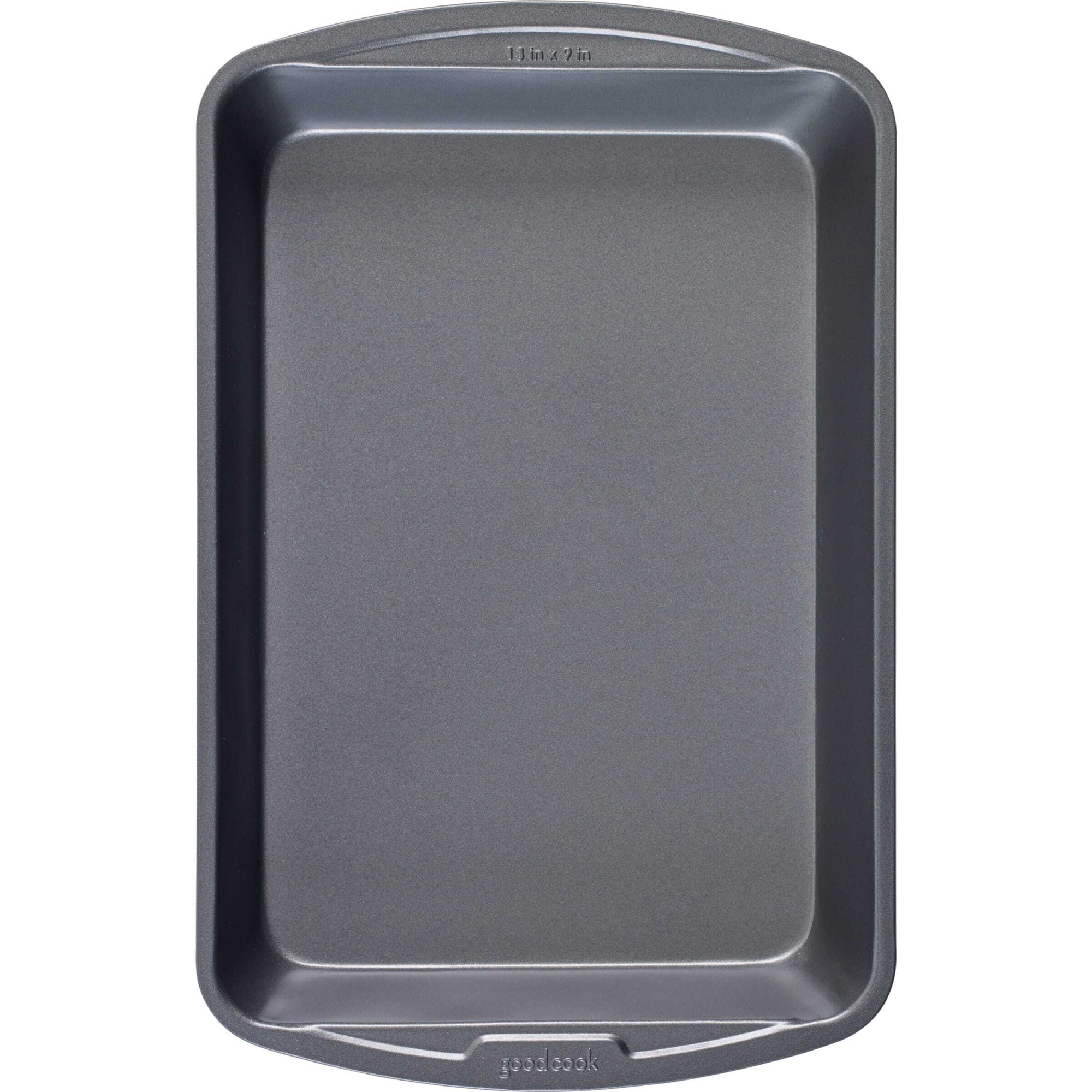 GoodCook 9"x13" Nonstick Steel Ready Rectangle Cake Pan Gray: Dishwasher-Safe Lasagna Baking Pan, Lifetime Warranty