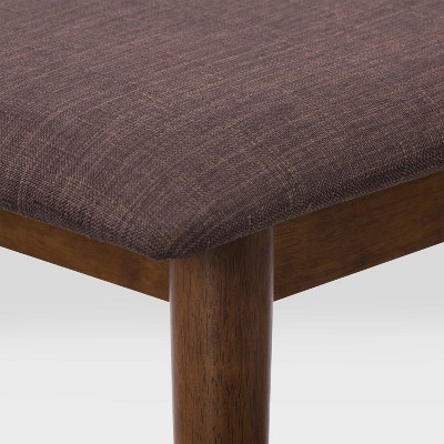 Branson 36" Walnut Dining Bench with Brown Tweed Cushion