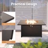 Mondawe 25" H x 42" W Steel Outdoor Weather-Resistant Dark Grey Fire Pit Table with Lid - 3 of 4
