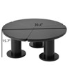 FONTOI Round Petal-Shaped Coffee Table with 1.5'' Thick Tabletop, Irregular Side Table with Round Edge for Living Room Apartment, Black, - 3 of 4