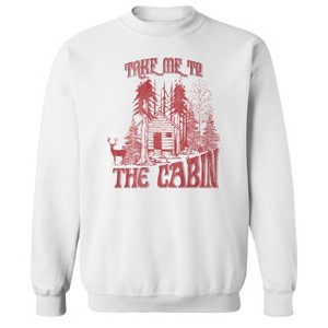 Rerun Island Men's Christmas Take Me To The Long Sleeve Graphic Cotton Sweatshirt - 1 of 1