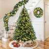 6FT Pre-Lit Aspen Fir Artificial Christmas Tree Set with Wreath & Garland, Xmas Tree with Multi-Color LED Lights - Maison Boucle - 2 of 4